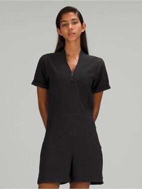 Lululemon Stretch Rib Pocketed Romper Black Size 2